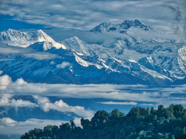 White and blue Mountains in India